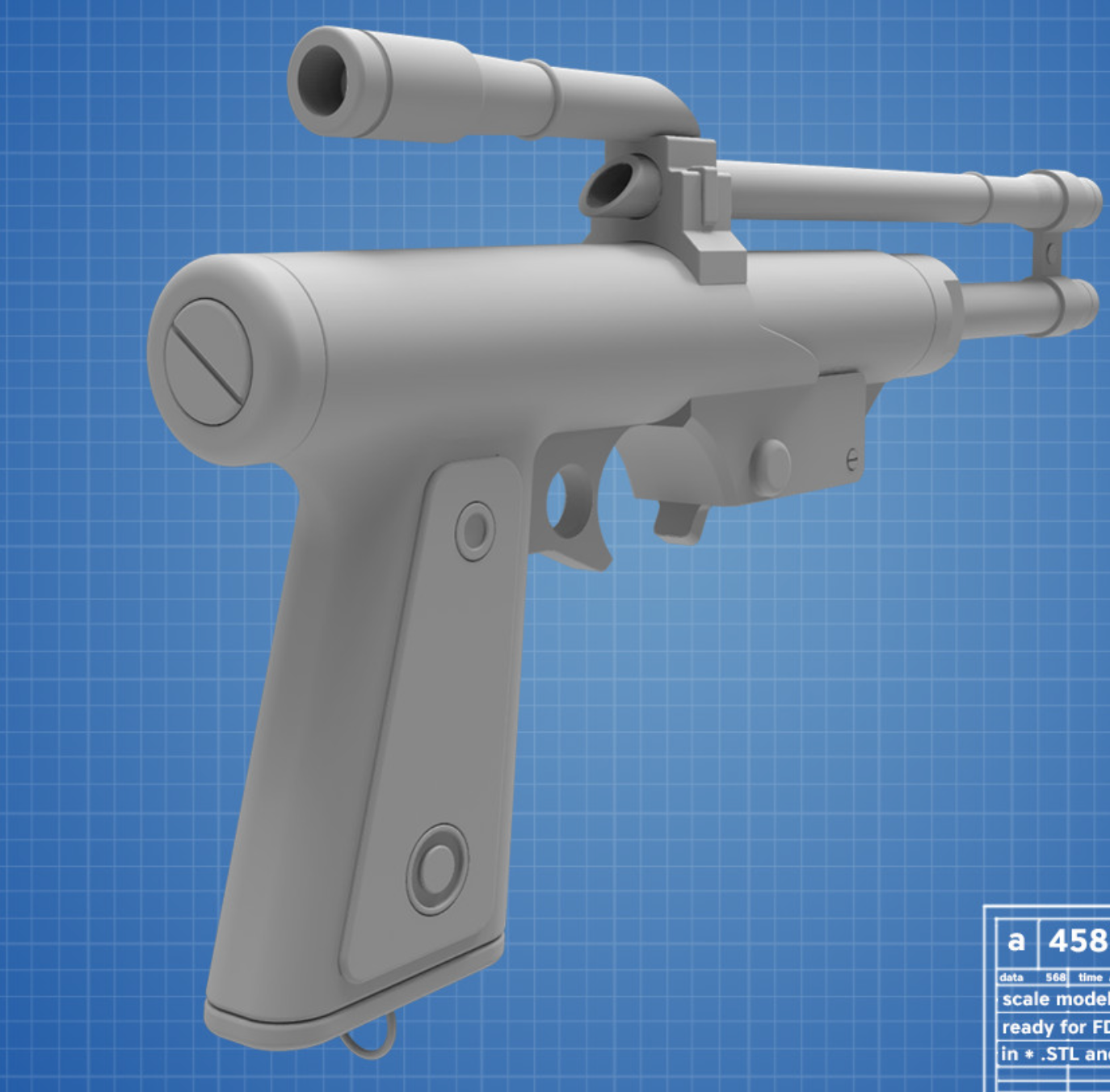 Boba Fett's Blaster Pistol - STAR WARS Custom Print - 3D 1:1 printed model (Copy) (Copy) (Copy)
