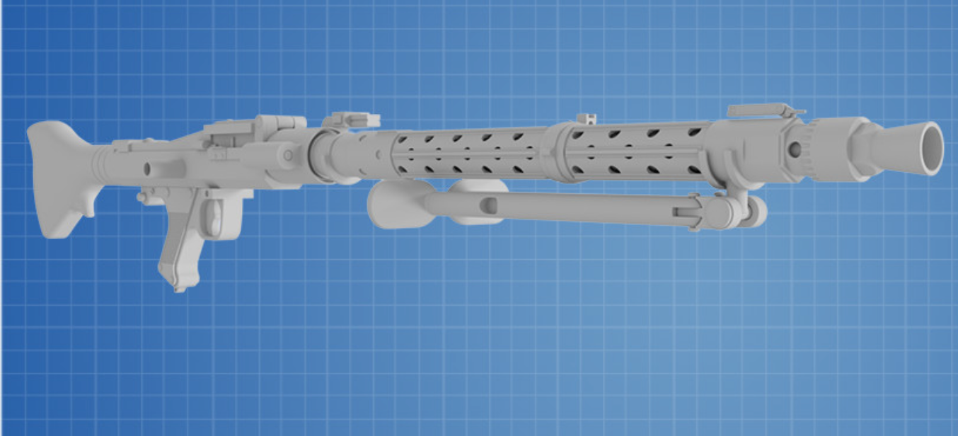 DLT-19 BLASTER RIFLE - STAR WARS Custom Print - 3D 1:1 printed model (Copy) (Copy)