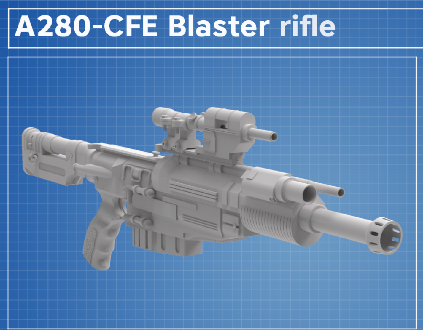 A280-CFE Rebel BLASTER RIFLE - STAR WARS Custom Print - 3D 1:1 printed model (Copy)