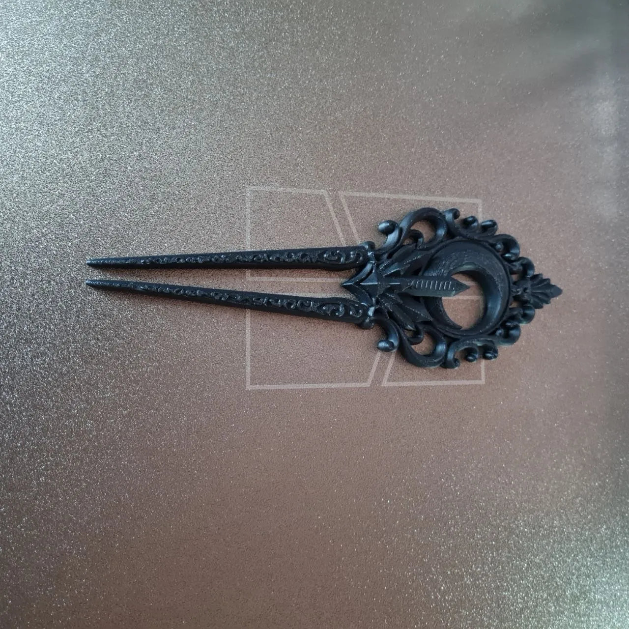 Goth Moon Crystal Hair Fork