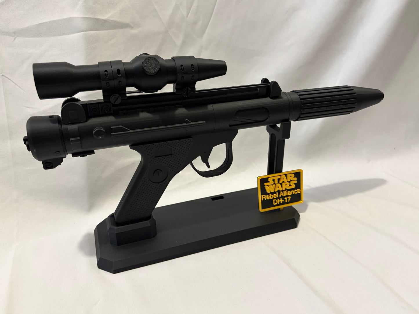 DH-17 Blaster & Stand Rebel Alliance 3D Printed Kit Star Wars 1:1 Scale Cosplay Model