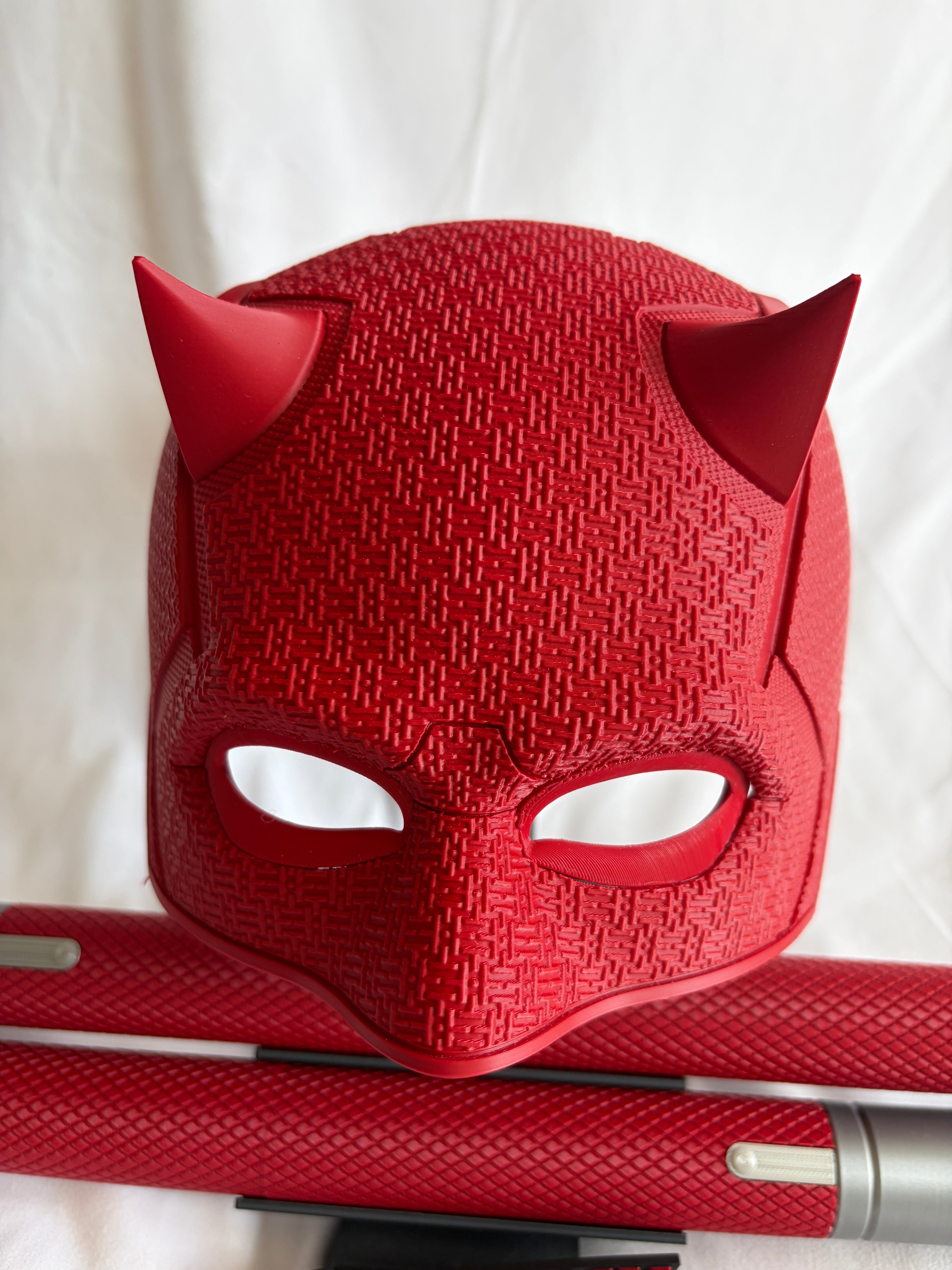 Daredevil Cowl & Billy Clubs Life Size Display 1:1 3D Printed