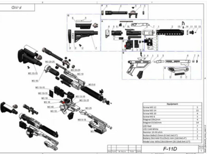 First Order F-11D BLASTER RIFLE - STAR WARS Custom Print - 3D 1:1 printed model