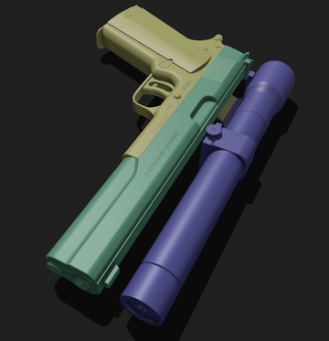 T1 Terminator 1 AMT Hardballer Longslide 3D printed 1:1 TWO TONE