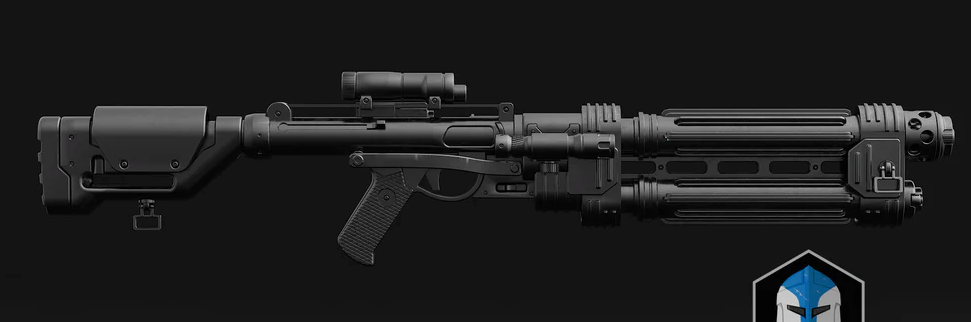 E-22 Blaster Rifle 1:1 3D Printed Prop  Star Wars Cosplay Prop Galactic Armoury
