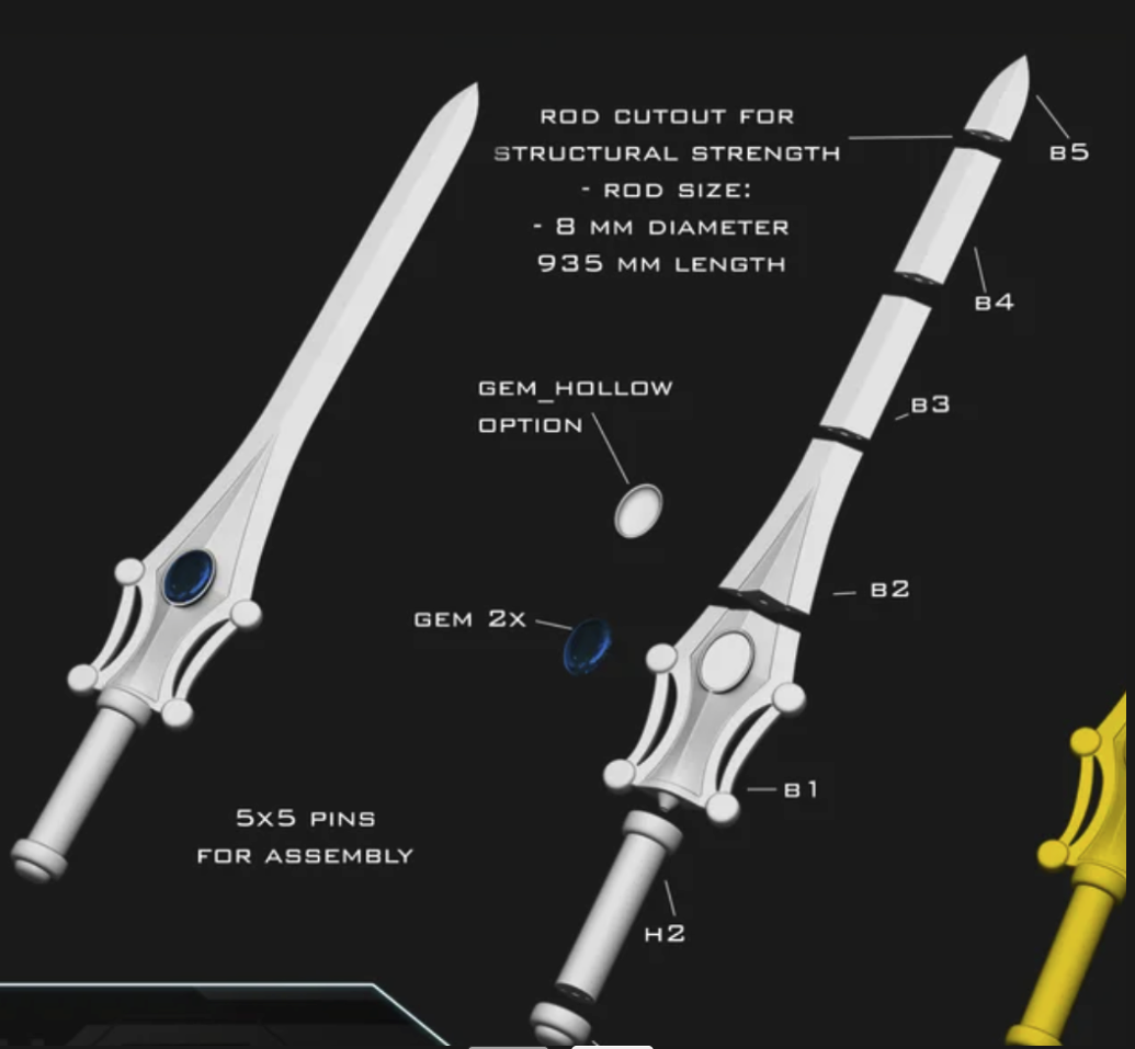 She-Ra's Sword of Power Masters Of The Universe Cosplay Prop Replica KIT