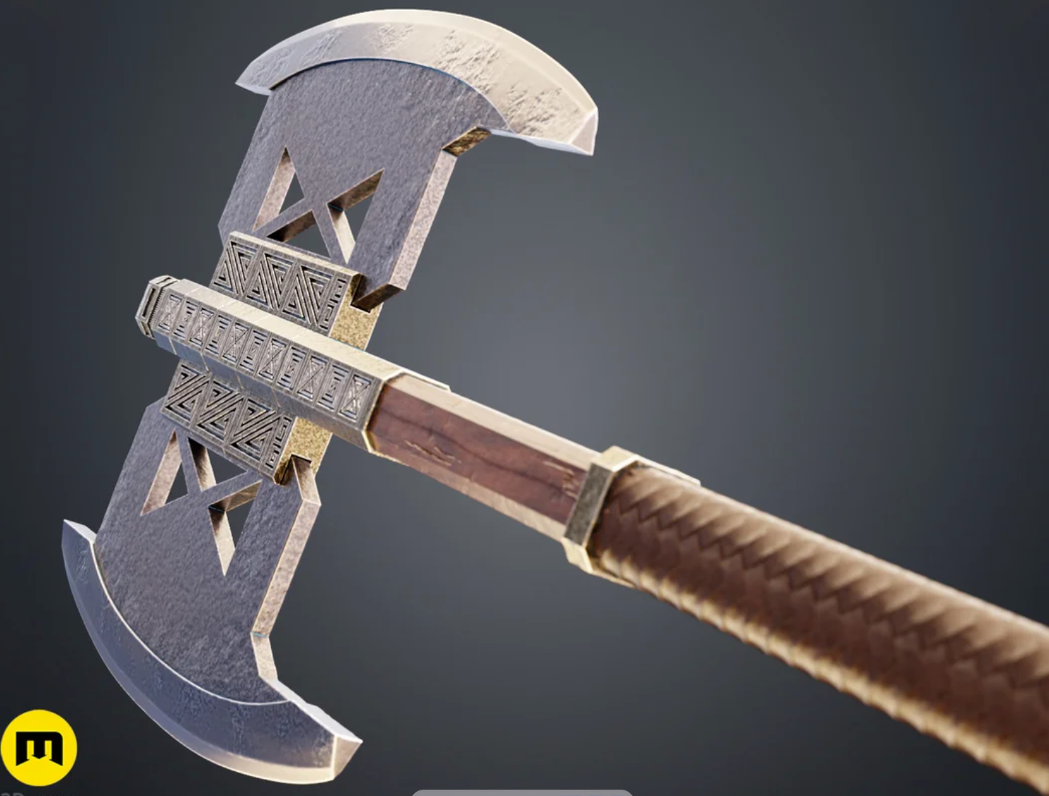Gimli Double Bladed Battle Axe LOTR Lord Of The Rings Cosplay 1:1 Prop Unpainted