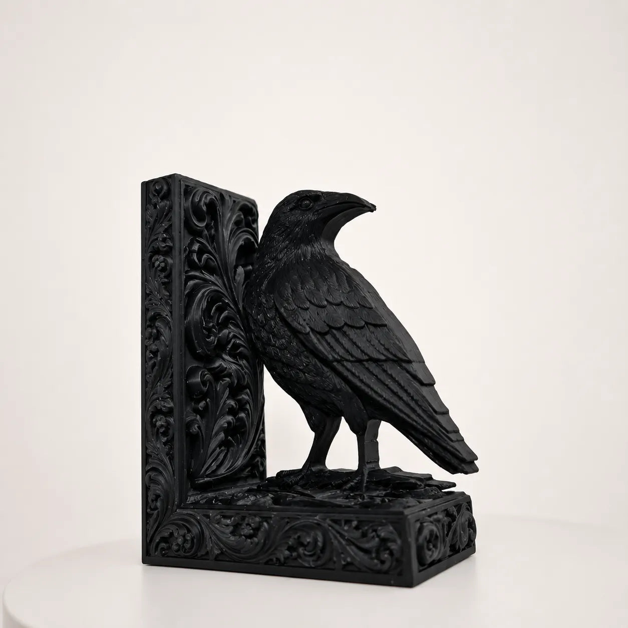 Goth Raven Baroque Bookend Set of 2 Left and Right